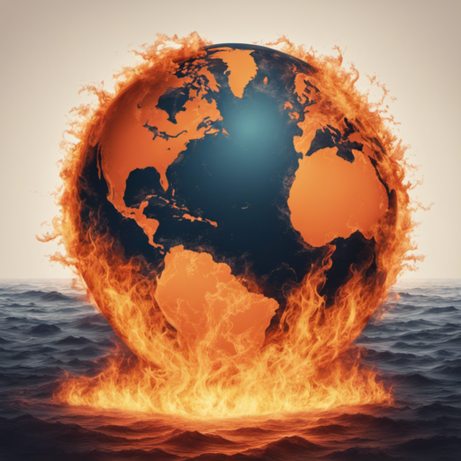 Planet-earth-with-the-oceans-on-fire